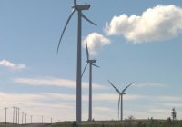 Vestas 3MW wind turbines located at the 30 MW wind project at Fermeuse, Newfoundland. Created by 3G in 2006.